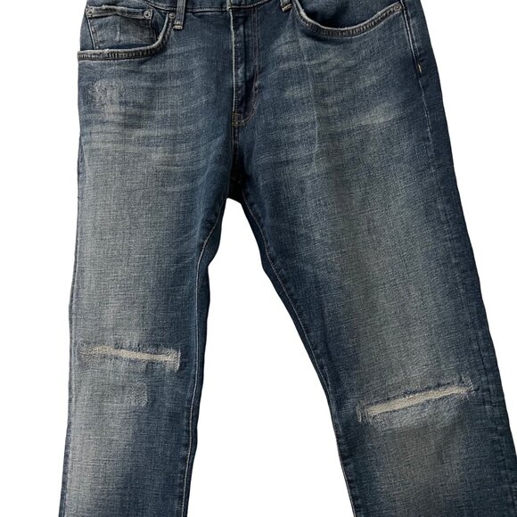 Ovadia New York Mens Medium Wash Distressed Slim 002 Stretch Jeans Size 34 NEW - Picture 4 of 7